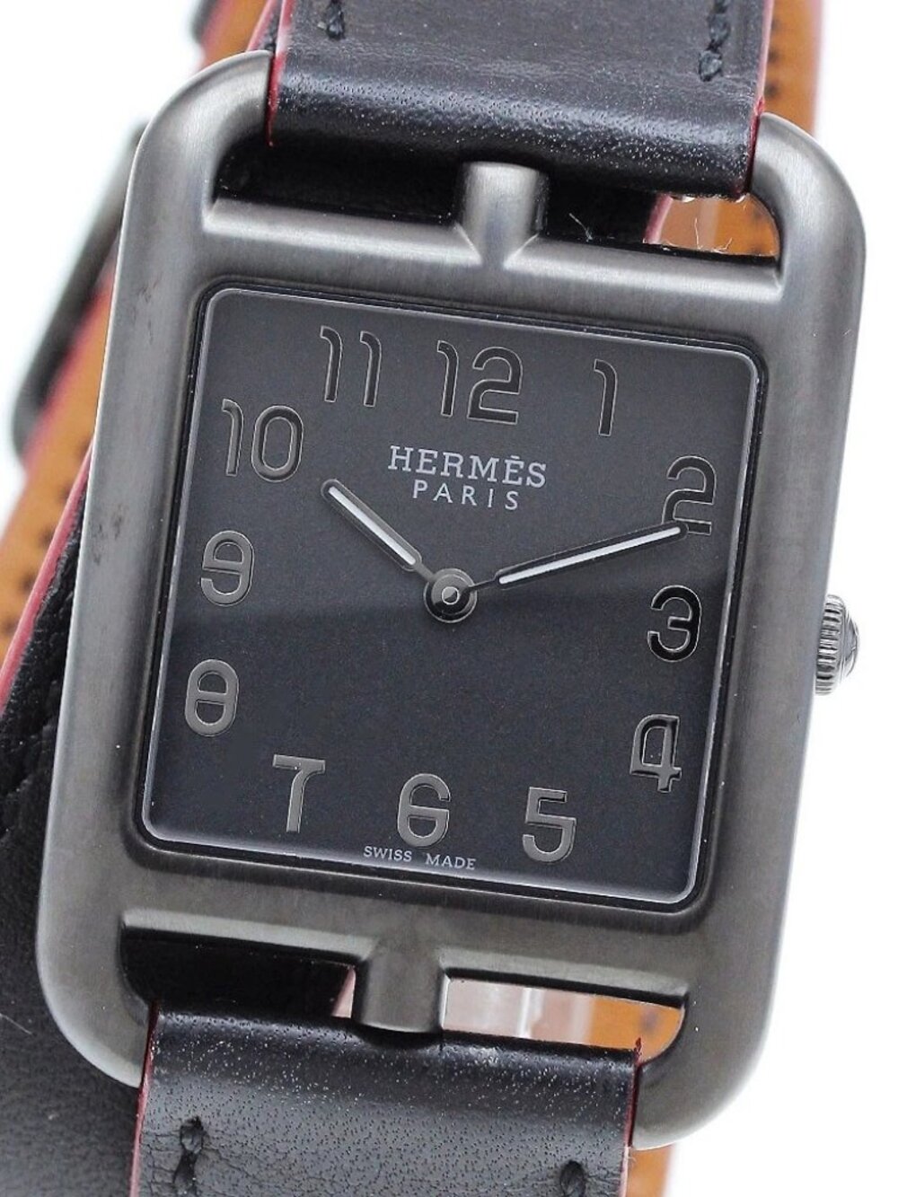 HERMES Cape Cod GM Shadow CC3.711 black Dial Quartz Boy's Watch_908807